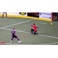 Dominic Francis of the Harrisburg Heat scores against the Rochester Lancers