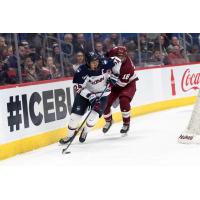 Forward Ben Freeman skating for the University of Connecticut