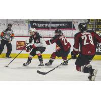 Prince George Cougars battle the Vancouver Giants