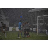 Birmingham Legion FC plays in the rain